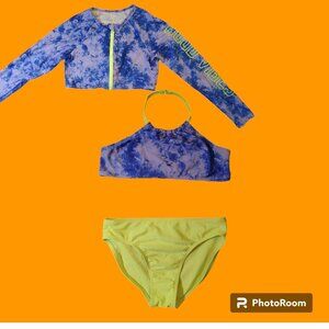 Wonder Nation Girls XL Size 14-16 3 piece swim set bathing suit